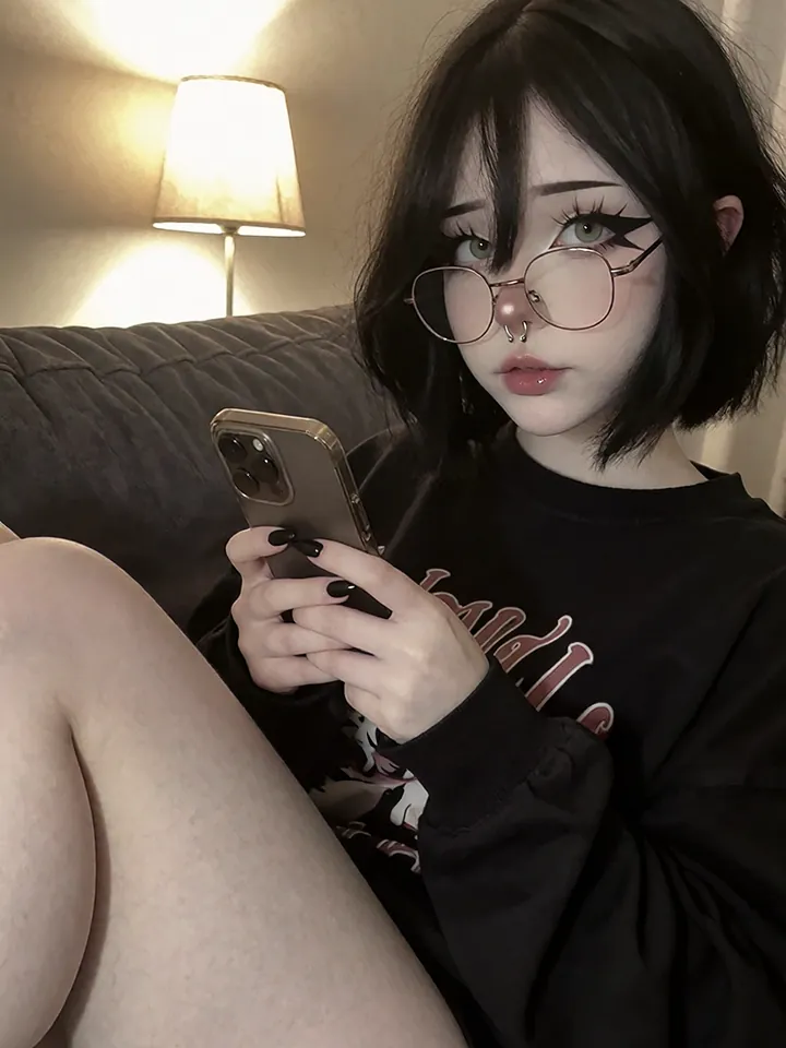 Belli Goth on the couch